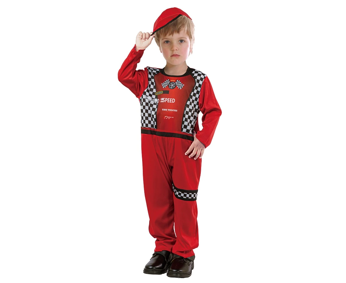 Role play-set for child Red Racing Driver (jumpsuit, hat), size 92/104 cm